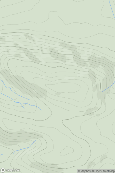 Thumbnail image for Llechwedd Llwyd [Bala to Welshpool] showing contour plot for surrounding peak